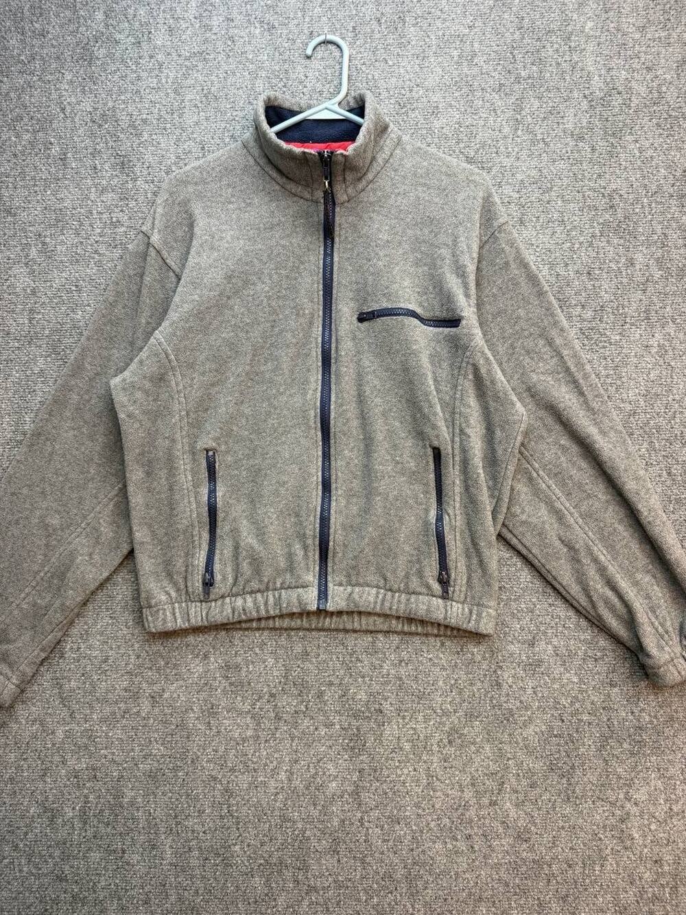 Dunbrooke Sport Mens S Gray Full Zip Fleece Jacket Elastic Needs Repair